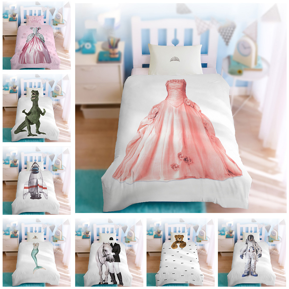 3D数码印花套件时尚创意磨毛跨境亚马逊ebay三件套被套床单批发