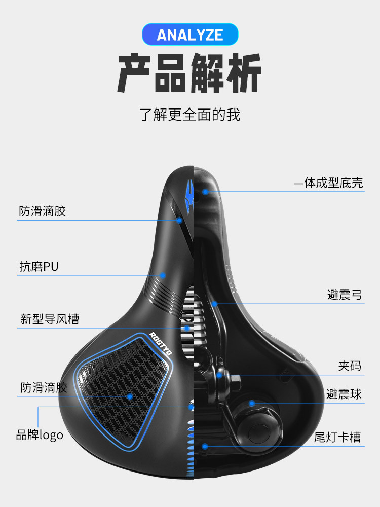 Cojín de bicicleta de montaña ultra suave anti-dolor de trasero coche de carretera dinámico asiento de bicicleta asiento de bicicleta asiento de montar asiento de silla