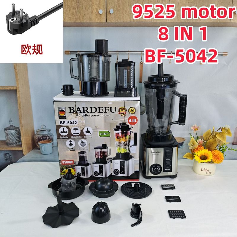 跨境 4L8in1blender北美家用大容量金属不锈钢榨汁机绞肉机破壁机|undefined