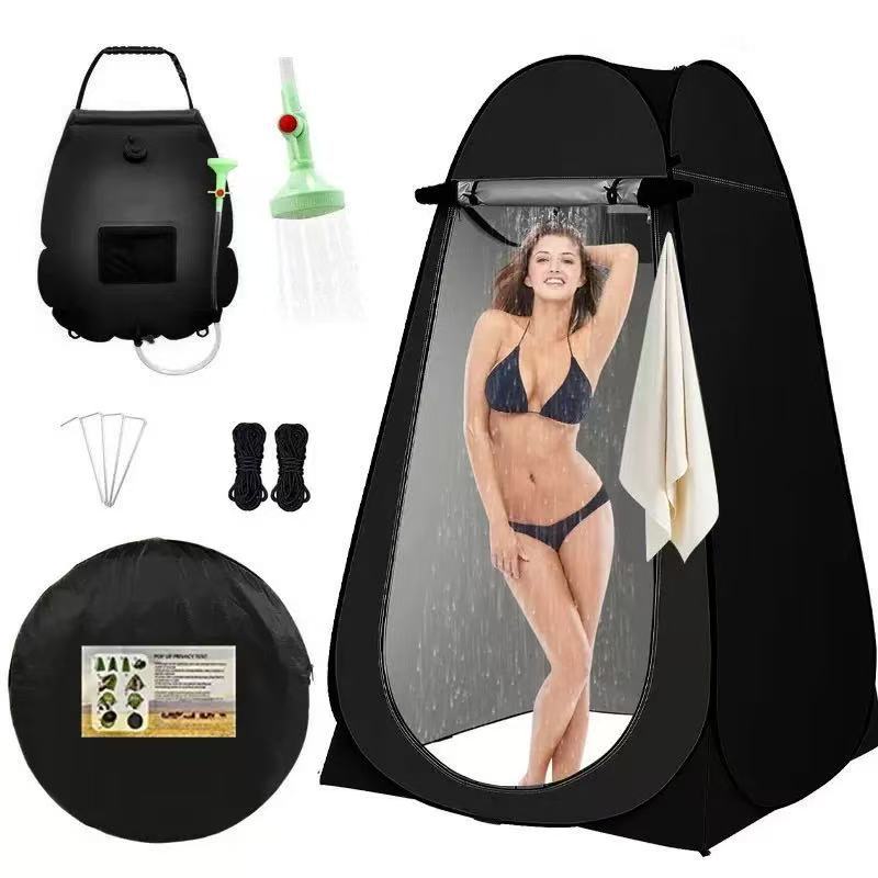 Bolsa de ducha solar portátil para exteriores, para camping, almacenamiento de agua para baño al aire libre, fácil de colgar, transfronterizo