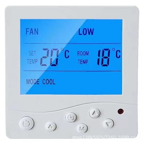 Foreign Trade English Version Thermostat Central Air Conditioning Fan Hot and Cold Intelligent Temperature Controller Digital Panel Thermostat