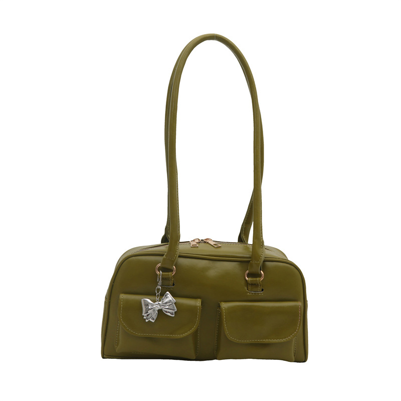 Bolsa de brazo retro para mujeres 2025 nueva textura de un solo hombro bolso de mano nicho de gran capacidad Volkswagen bolso de doble bolsillo