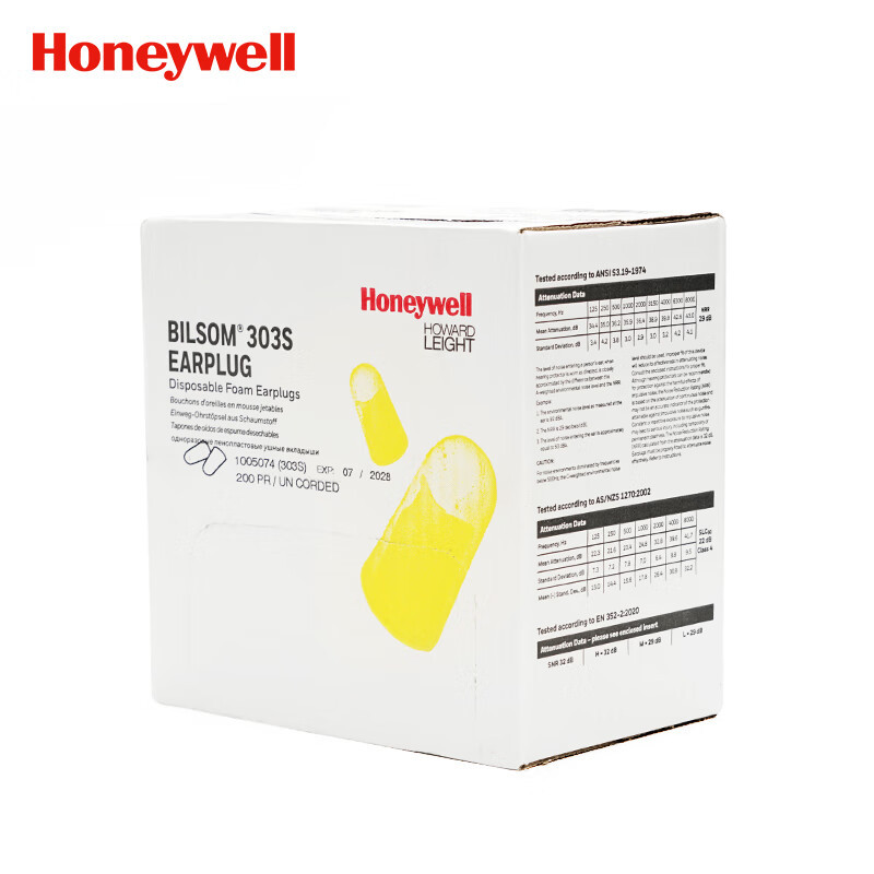 Tapones de Oído Aislantes para Dormir Honeywell 303S de Espuma 33dB para Trabajo y Estudio