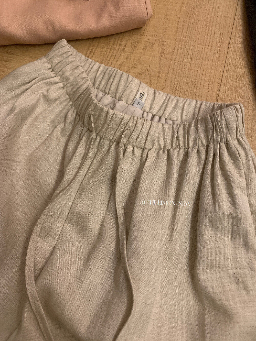 Quần culottes nữ ống rộng cạp cao vải linen phối lyocell mỏng nhẹ mùa hè — màu sắc, màu hồng, màu trắng, màu xám chi tiết 16