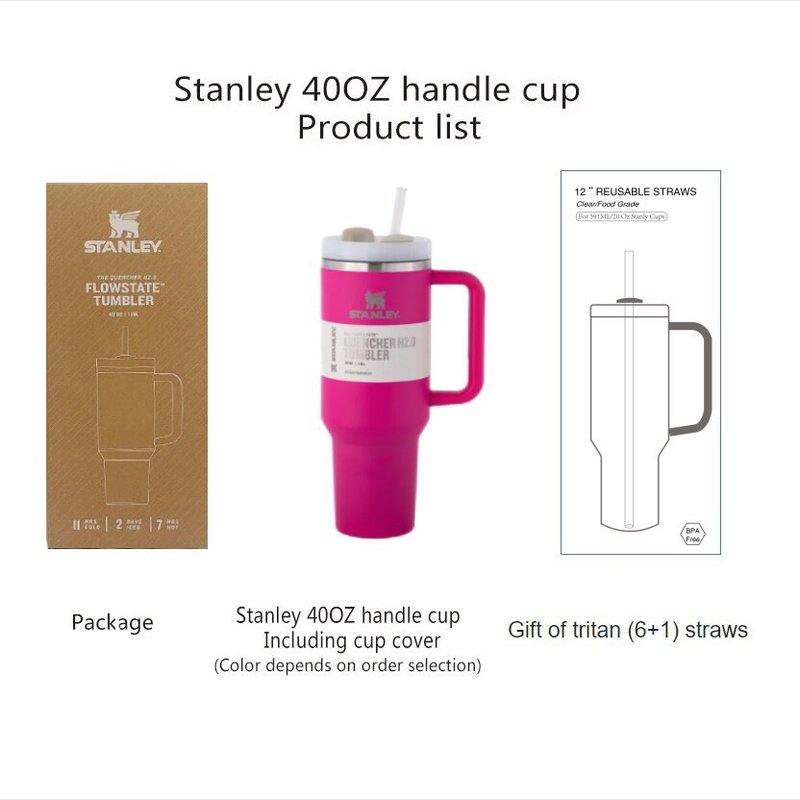跨境现货ebay史丹利stanley同款2代40OZ不锈钢吸管车载冰霸保温杯|undefined
