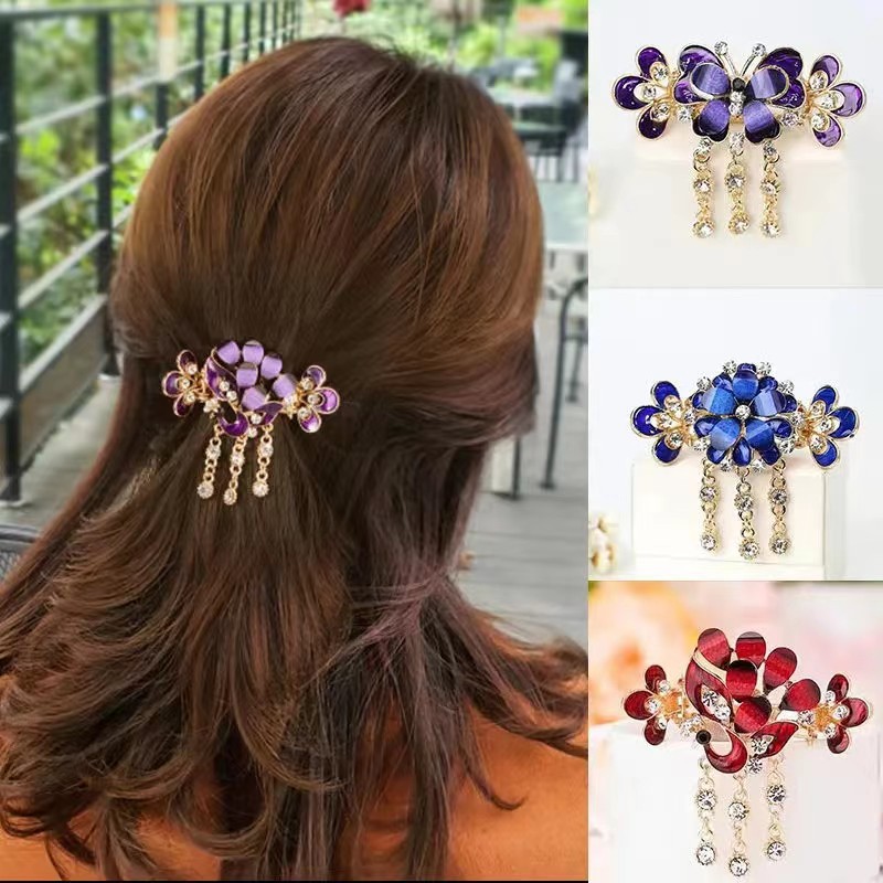 Style Vintage Papillon Alliage Placage Incruster Strass Pince À Cheveux display picture 1