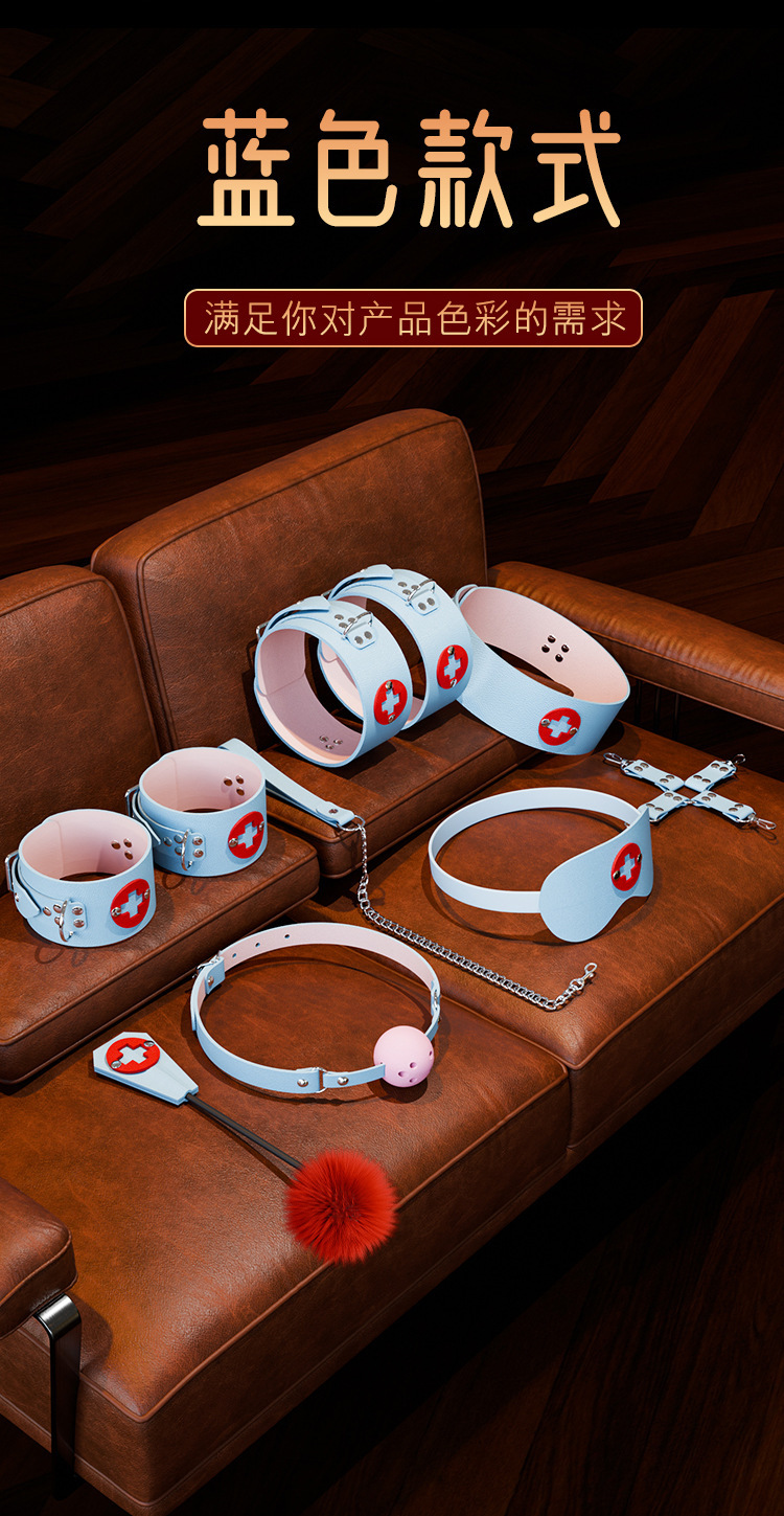 Jiuai SM Restraint Kit with Hand and Foot Cuffs, Leather and Metal Binding Set for Adults — detail image 6