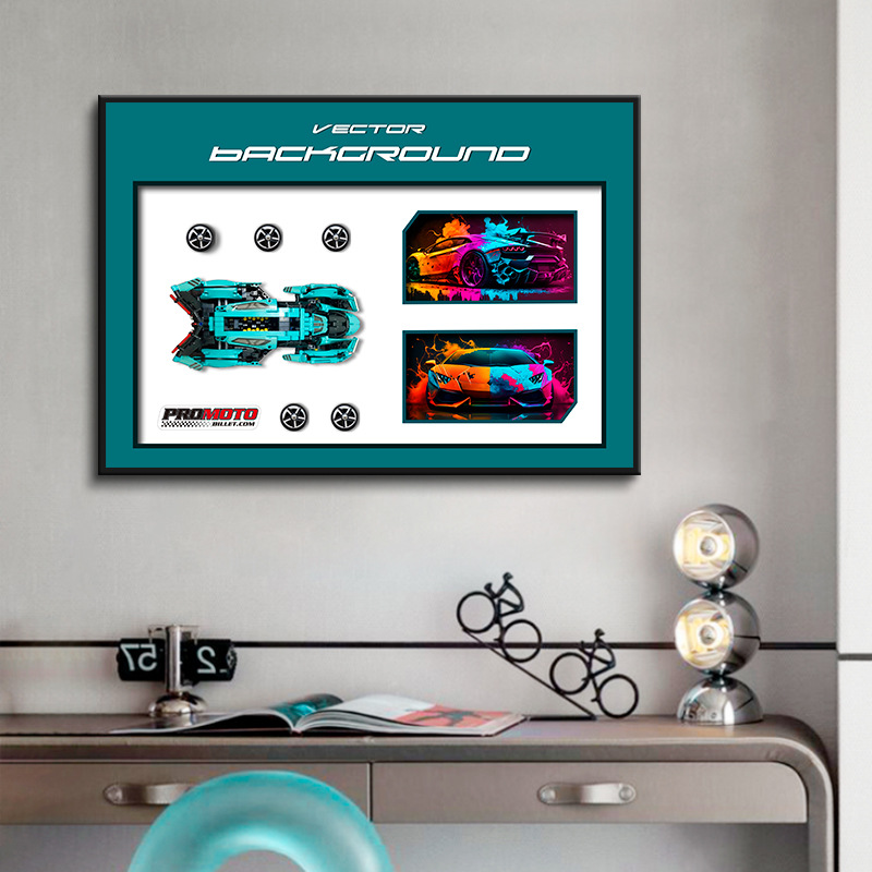 Pintura de decoración de automóviles Comercio electrónico transfronterizo 4S tienda de automóviles coche deportivo fondo pintura colgante coche de lujo belleza creativa pintura colgante tridimensional