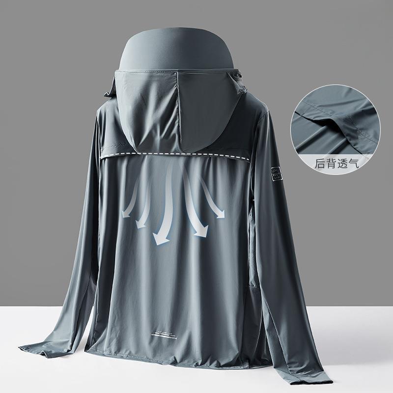 Men's Fishing Suit, UPF50+ Ice-Cool Summer Thin Sun Protection Clothing for Women, Outdoor UV-Protective Ice Silk Jacket, Sun-Safe Wear