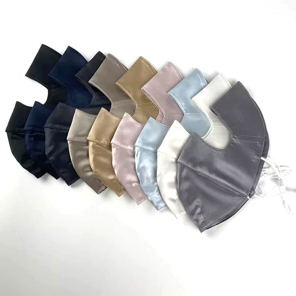 Silk Solid Color Sunscreen Face Mask Mulberry Silk Four Seasons Universal Windproof and Dustproof Travel 3D Stereo