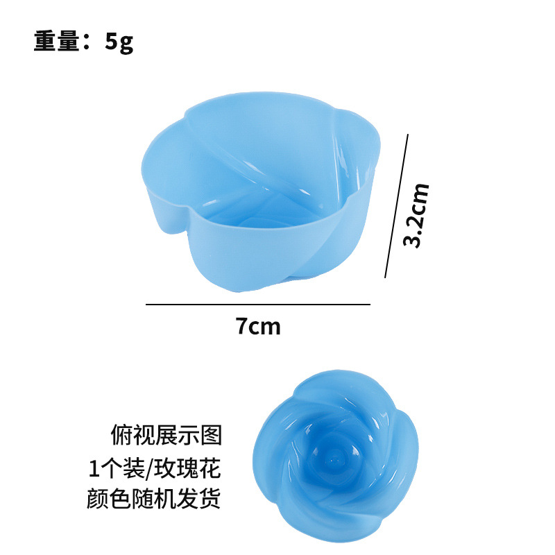 1개 실리콘 머핀컵 (장미 무늬, 색상 랜덤)
