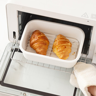 ins Ceramic Baking Tray Oven Household Food Preparation Gourmet Placement Afternoon Tea Tableware Bowl High Color Value White Square Plate