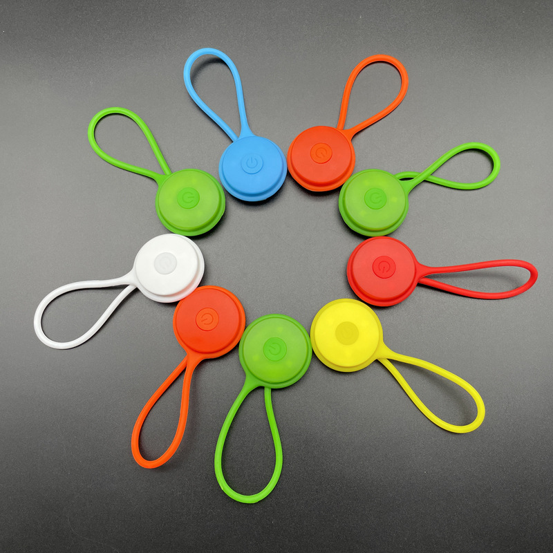 高亮圆形硅胶背包灯 led帐篷绳挂灯迷你背包灯自行车警示尾灯批发