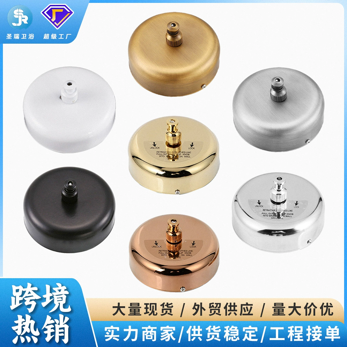 Настенная скрытая сушилка для белья из нержавеющей стали 304 с нейлоновым тросом, без сверления, для ванной и балкона, трансграничная продажа