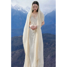 古希腊女神飘逸漂亮独特高级感度假晨袍礼服连衣裙长裙女夏