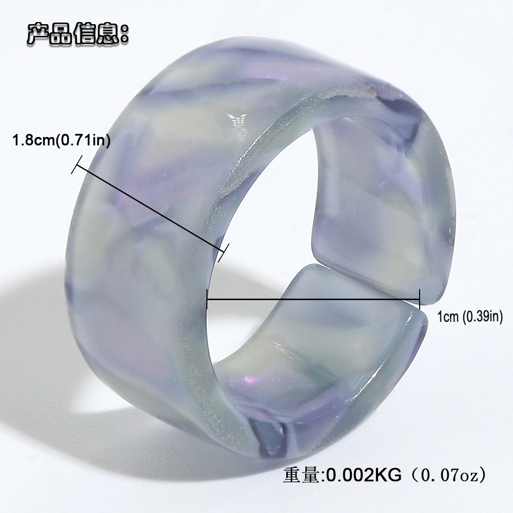 Retro Incomplete Circle Resin Ring display picture 18