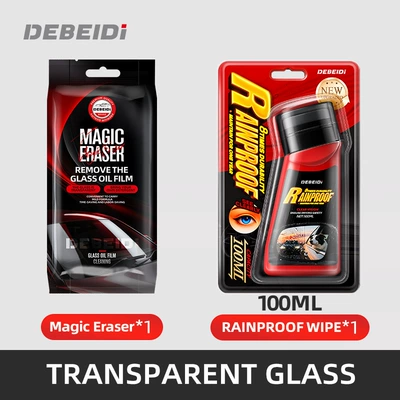 Comes with Detergent Powerful – Glass agent - 1-pack-of-magic-wipes-1-box-of-debedi-rainproof-wipes-english-version
