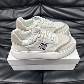 1:1原标原盒新款高端牛皮拼接帆布系带厚底休闲板鞋男鞋广州货