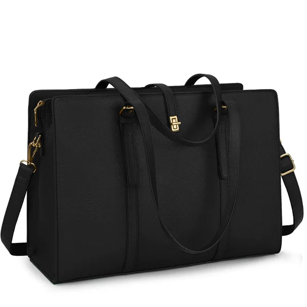 2023 Women's Handbag Large Capacity Multifunctional Shoulder Bag Pu Leather Fashionable and Durable Commuting Shoulder Computer Leather Bag