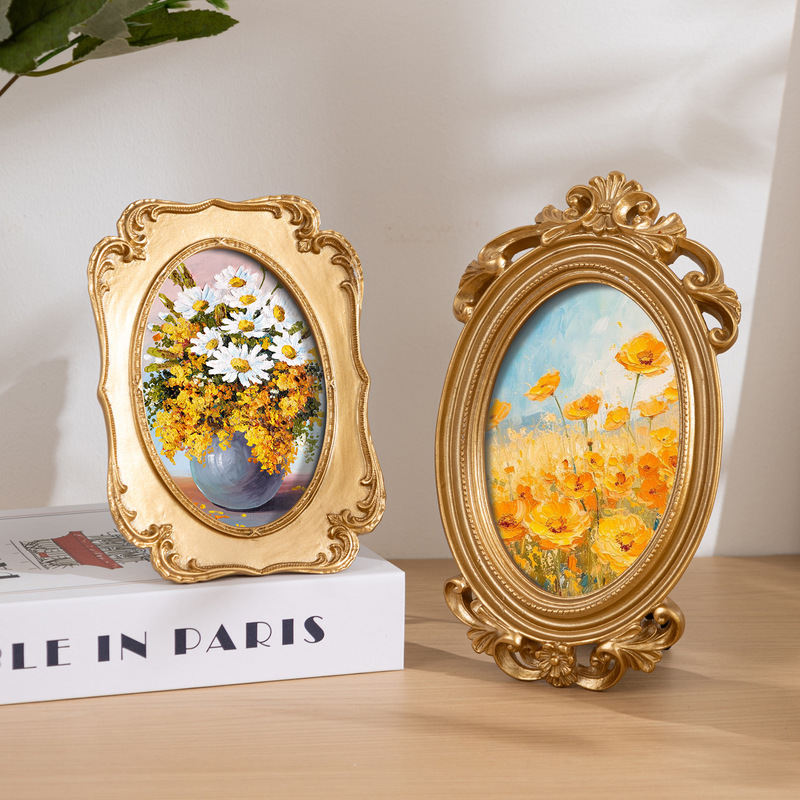 Cross-Border Hot-Selling Carved Photo Frame, Light Luxury European-Style Retro Golden Resin Picture Frame, Living Room and Bedroom Tabletop Decorative Picture Frame Cross-Border Hot-Selling Carved Photo Frame, Light Luxury European-Style Retro Golden Resin Picture Frame, Living Room and Bedroom Tabletop Decorative Picture Frame