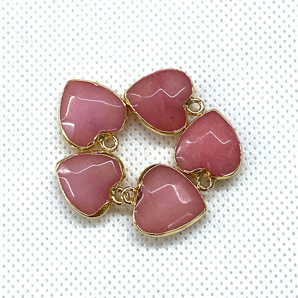 Bag, Heart Shape Pattern 1 Piece Natural Stone Opal Natural Stone Bag Heart Shape Pendant DIY Jewelry Accessories Necklace
