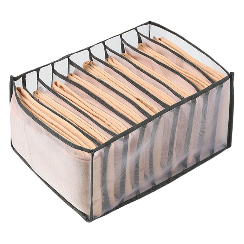 Pantalones caja de almacenamiento de malla engrosada ropa interior caja de almacenamiento armario plegable ropa calcetines caja de almacenamiento