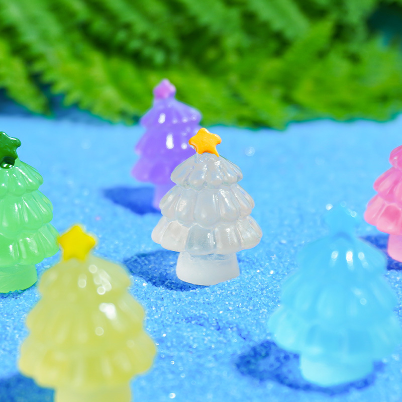 Adornos pequeños en miniatura, árboles navideños, paisajes nevados, micro paisajes, accesorios decorativos de bricolaje luminosos creativos, comercio exterior transfronterizo