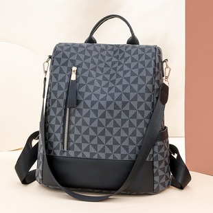 Fashion Printed Backpack Women's New 2025 K-Style Large Capacity Retro Anti-Theft Backpack Multi-Purpose Leisure Travel Bag