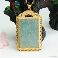 Yiyu Natural A Jade без ювелирных подвесок Голубая вода нефритовое ожерелье в прямом эфире оптовая продажа FC4092605T