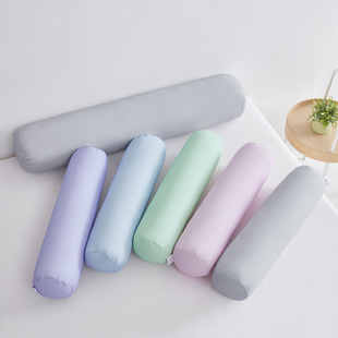Wholesale Summer Ice Silk Cylindrical Pillow Cool Candy Pillow Long Pillowcase Solid Color Side Sleeping Round Jacket Sleeping
