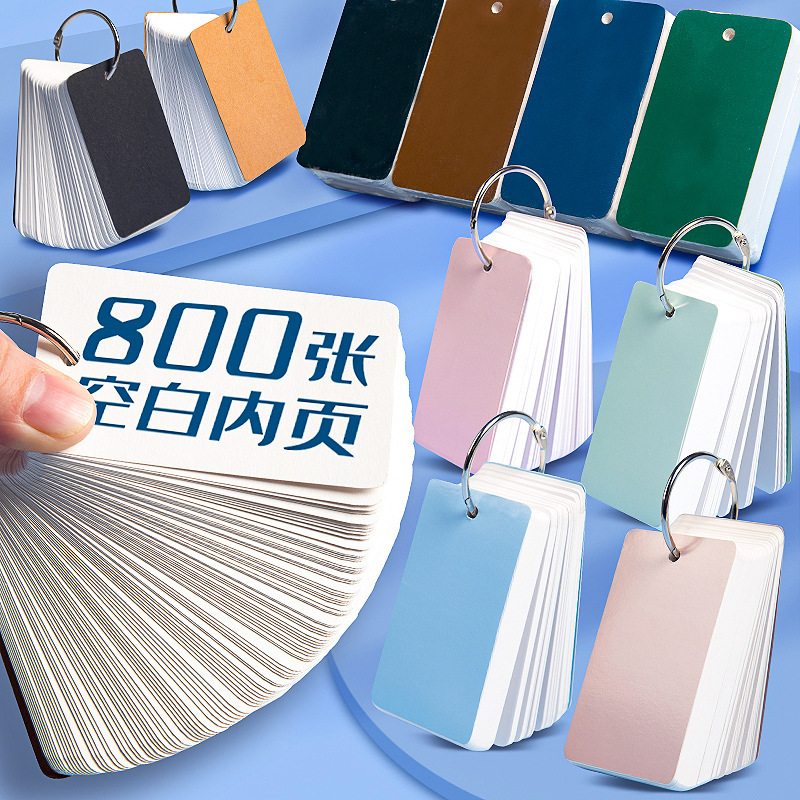 Iron Ring Small Notebook Blank English Vocabulary Book Student Use Spiral Note Pad Pocket for Memory