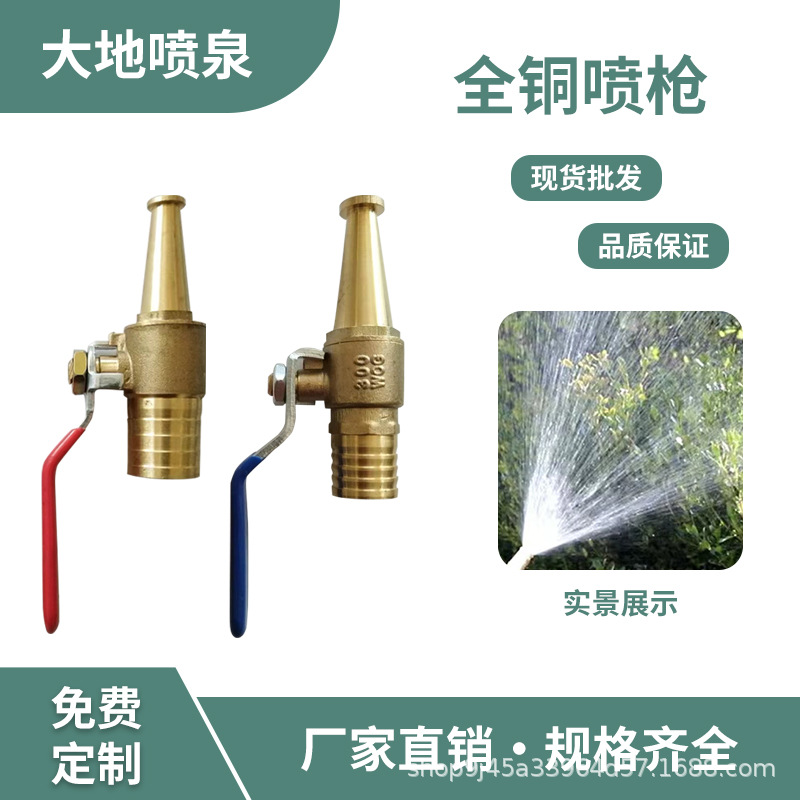 全铜带阀网红宝塔喷枪一体式直喷枪转接水龙头喷头洗车宝塔喷枪