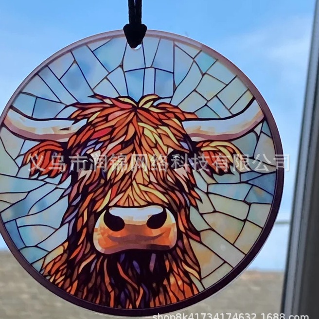 彩色玻璃装饰挂件 欧式复古挂件 亚克力装饰挂饰