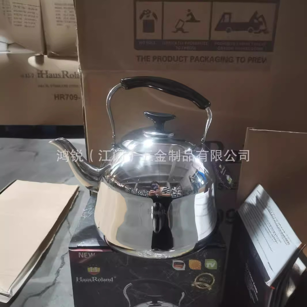 Fábrica de productos de hardware de Jiangmen 201 acero inoxidable 4.0L hervidor de agua fuente de fábrica de horno electromagnético stock