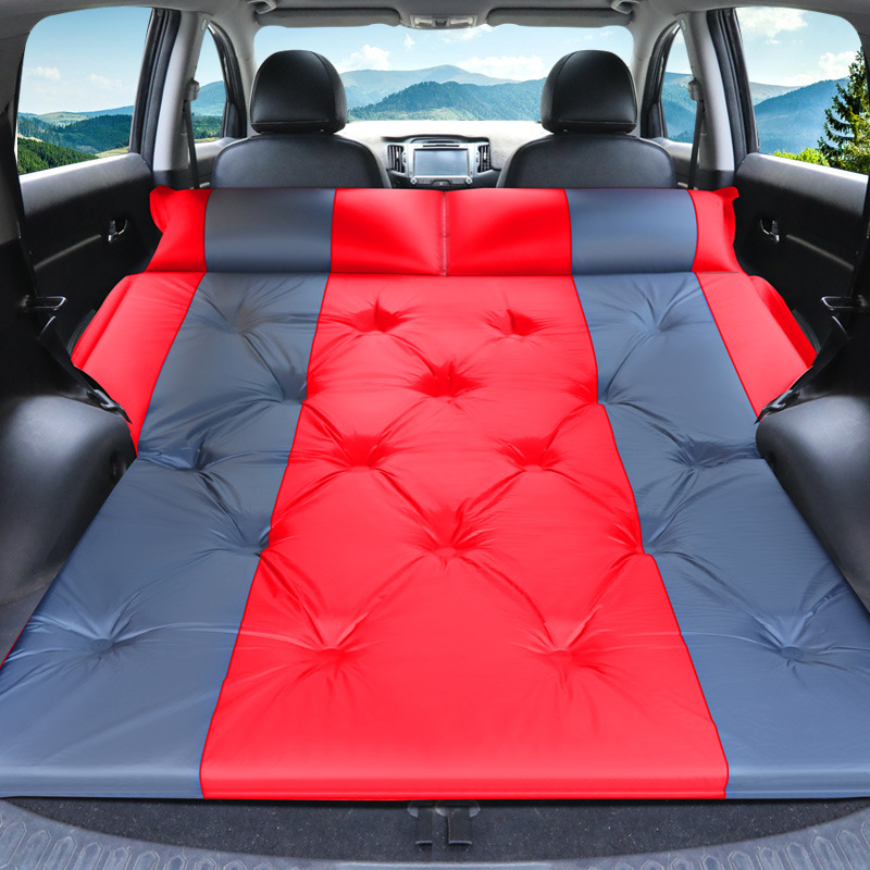 Mattress Rear Row: Universal Vehicle-mounted inflatable bed - a-standard-edition-dotted-red-gray-chun-yafang-material