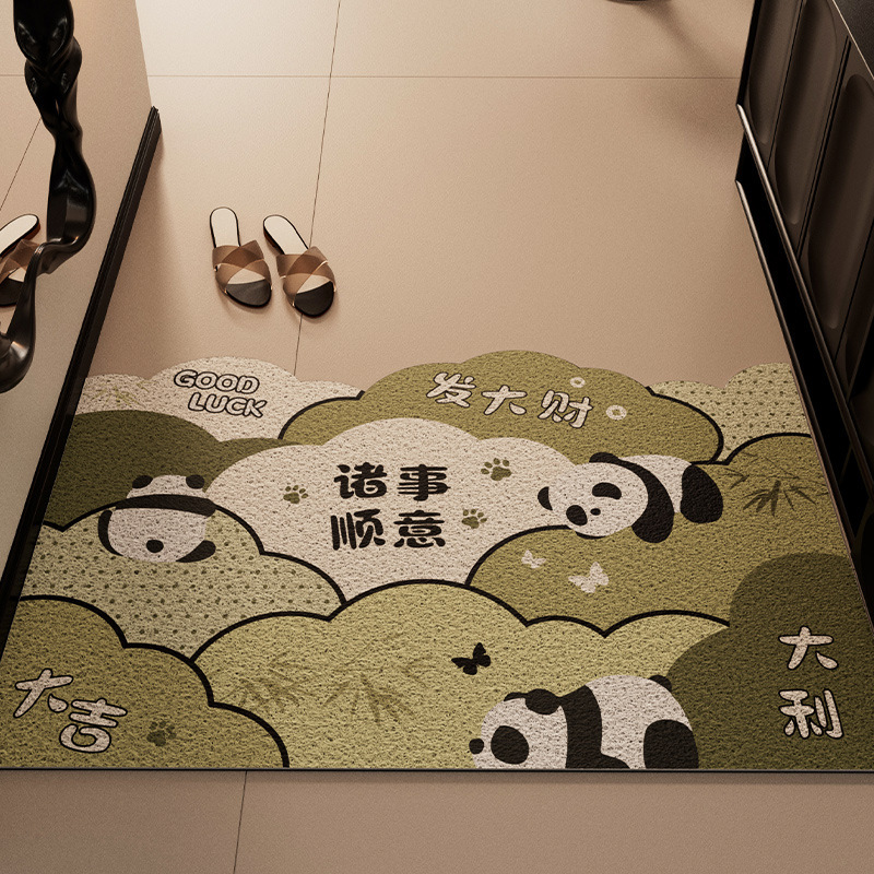 卡通猫咪入户门地垫进门刮泥蹭土脚垫家用耐磨脚垫可裁剪丝圈地垫|undefined