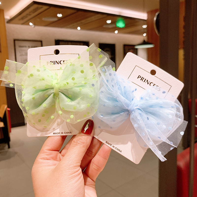 Korean Fashion Mesh Lace Bow Simple Cute Children's Hairpin display picture 7