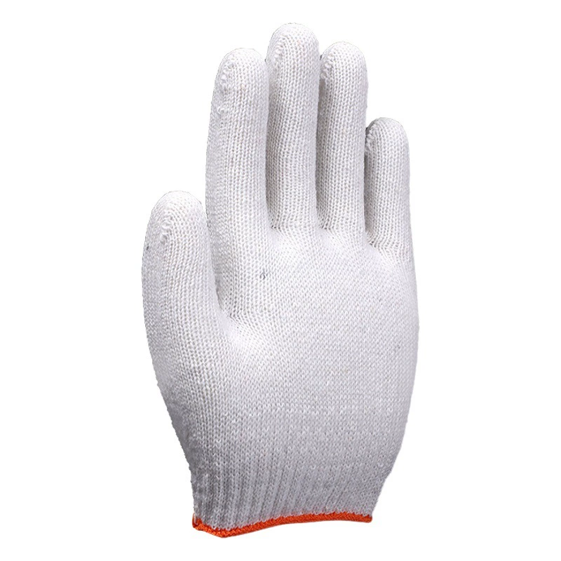 Оптовая Продажа с фабрики хлопчатобумажные перчатки из нейлоновой хлопчатобумажной пряжи защитные перчатки вязаные утолщенные Нескользящие перчатки по охране труда на местах