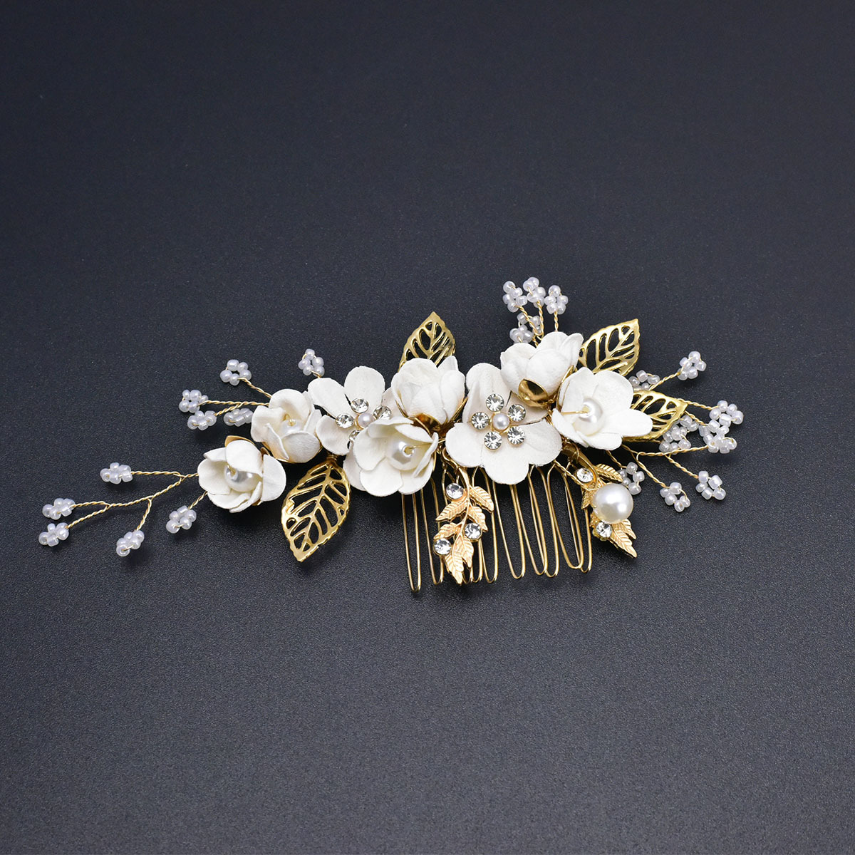 Cross-Border Children's Hanfu Flower Hair Accessory Fairy Tassel Performance Duckbill Clip Side Clip Ancient Style Gold Pair Clip