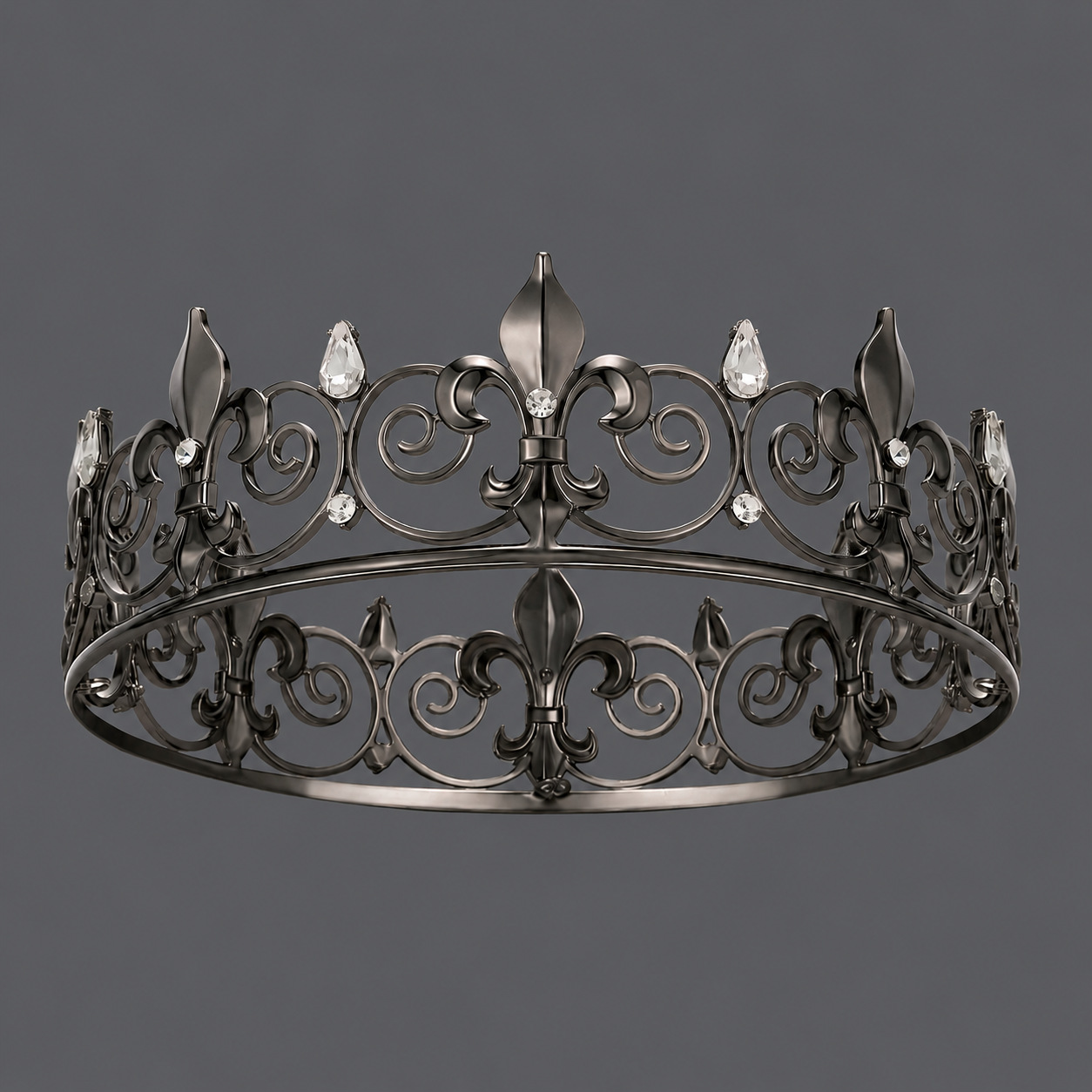 Especializados en comercio exterior, corona retro estilo rey, corona redonda de aleación con diamantes de imitación dorados, tocados para fiestas y bailes para hombres y mujeres, venta al por mayor. image 10