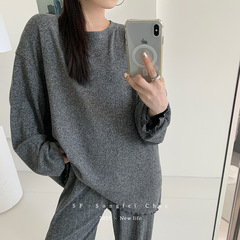 3735肌理感慵懒睡衣套装宽松版型显瘦套头秋冬季新款家居服二件套