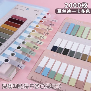 莫兰迪半透明PET索引贴香草秋芒系便利贴标记可书写便签纸便签本