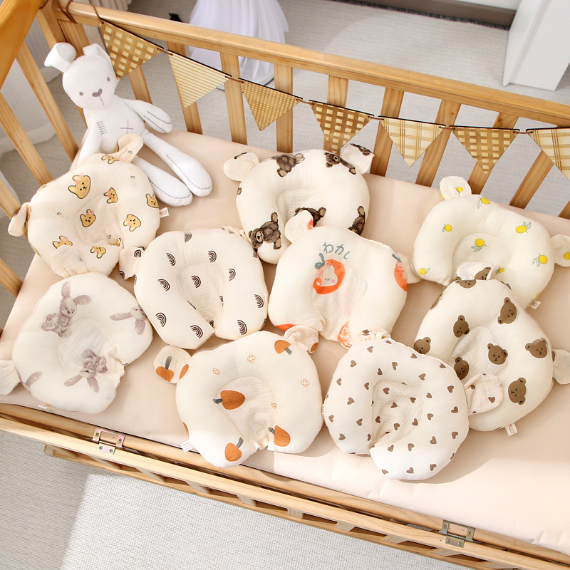 Baby pillow shaped pillow pillow cotton baby shaped U-shaped pillow newborn special anti-deviation head correction 0-6 months