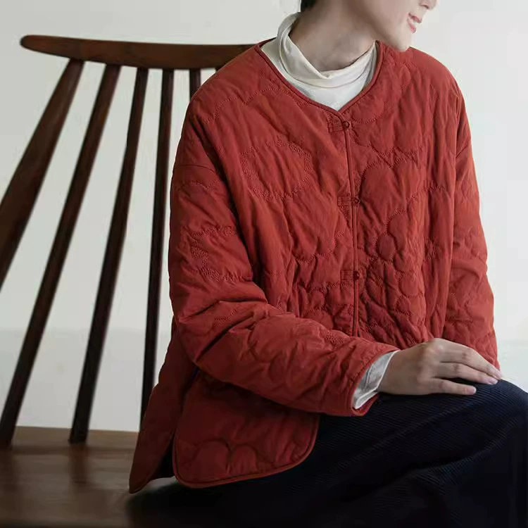 2024 осень и зима новая чистая цветная вышивка хлопчатобумажная одежда женская новая изысканная пригородная дикая легкая хлопчатобумажная одежда