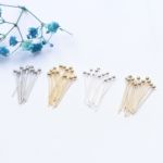 保色18K包金圆形球形针串珠耳饰材料饰品针DIY手工饰品球形针配件