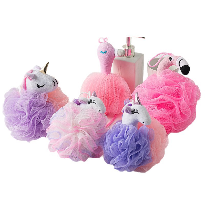 INS estilo Flamingo Flor de baño de dibujos animados lindo Bola de baño para niños Corazón de niña Bola de baño de flores de baño Bola de baño