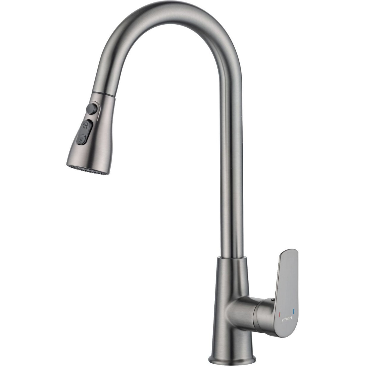 Grifo de extracción de cocina uno por uno, todo cobre, a prueba de salpicaduras, lavabo, lavabo, lavabo, lavabo, lavabo dos en uno, frío y caliente para el hogar