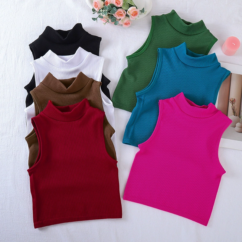 Новый бесшовный реборчатый спортивный жилет с высоким вырезом полный пакет в вертикальную полоску бег фитнес-костюм йога топ быстрая суха женщина