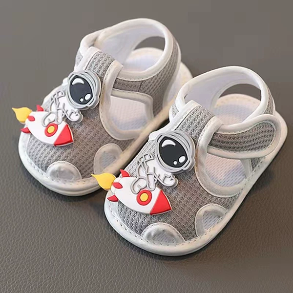 Sandals Waffle Rocket Gray Cloth Bottom