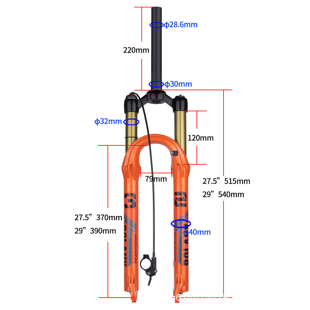 BOLANY bicicleta de montaña horquilla delantera 27.5 29-pulgadas aleación de magnesio amortiguador presión de aire tenedor delantero freno de disco Tenedor de aire